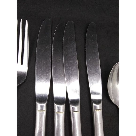 Vtg. Set Of 11 International China Satin Lotus Pattern ? Stainless Flatware READ - Picture 8 of 12